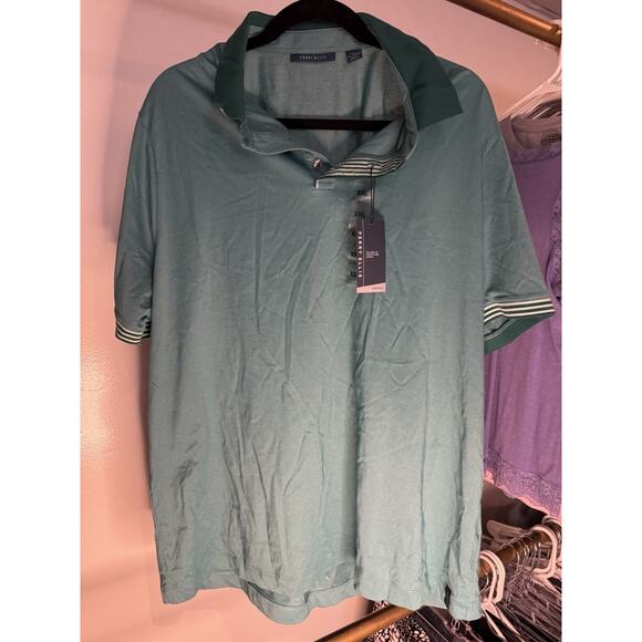 Perry Ellis Green Short Sleeve Collared Shirt Travel Luxe Polo Mens Size XXL NWT - Picture 1 of 4